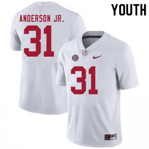 NCAA Youth Alabama Crimson Tide #31 Will Anderson Jr. Stitched College 2020 Nike Authentic White Football Jersey UP17M20OX